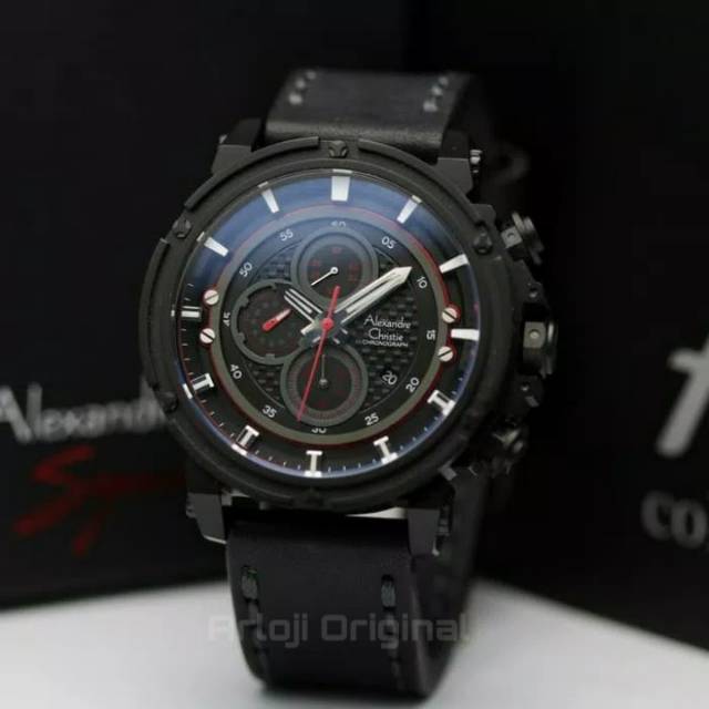 JAM TANGAN PRIA ALEXANDRE CHRISTIE AC 6375 FULL BLACK ORIGINAL