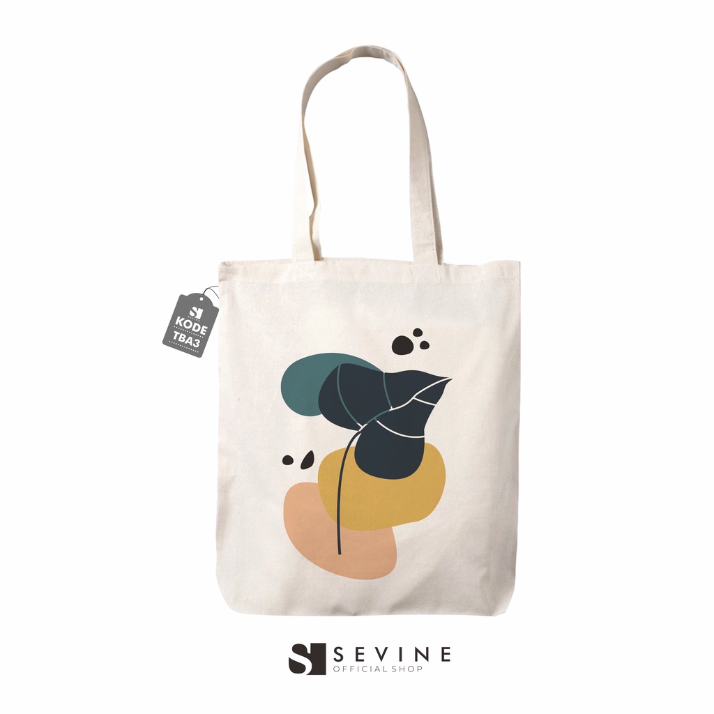 Sevine Tote Bag Resleting Drill Totebag Tas Laptop Wanita Tropical Abstrak  Custom - TBA