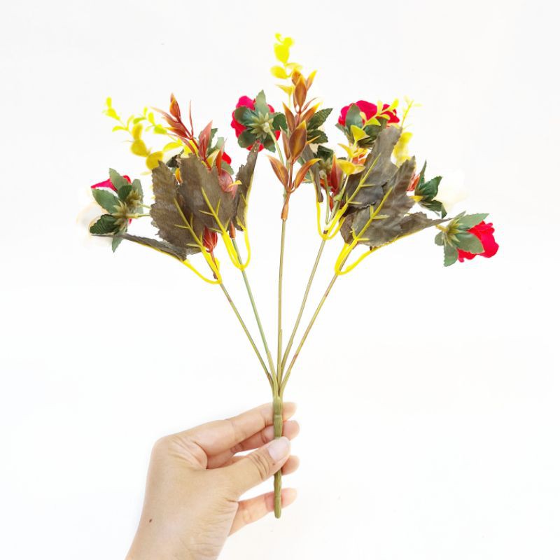 Bunga Mawar Artifisial AF44 Dua Warna Rose Artificial Flower