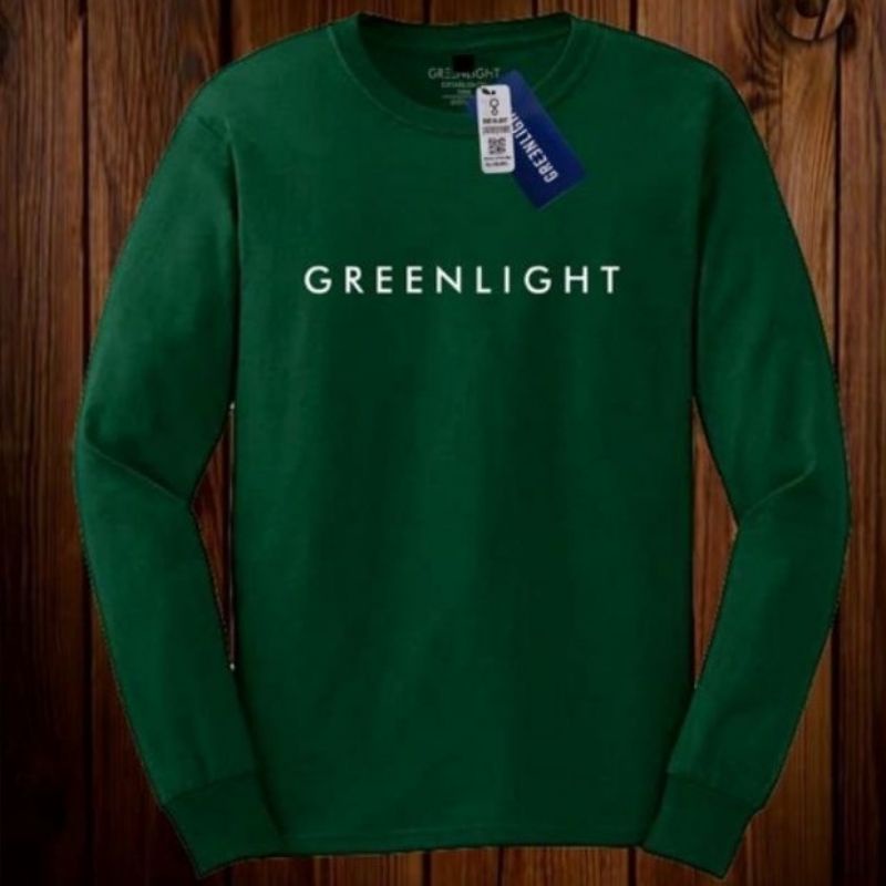 Baju kaos greenlight hijau botol lengan panjang / kaos pria terbaru 2022 / kaos greenlight lengan pa