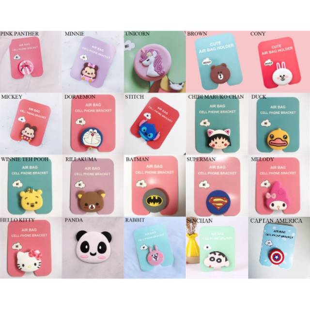 QUEEN SHOPPINH MALL POP SOCKET KARAKTER CARTOON CUTE 3D POP SOCKET HP POP SOCKET MURAH BATAM POP SOC