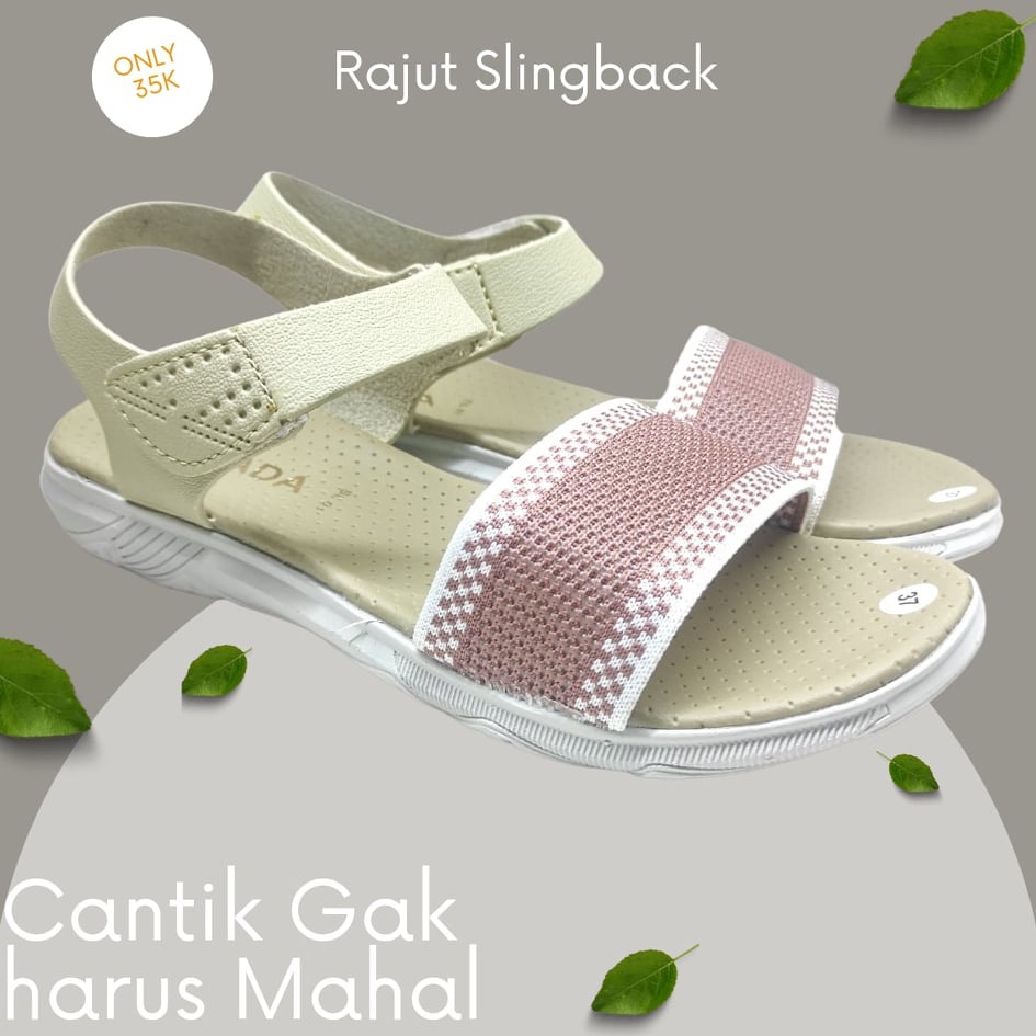 Rajut Import - Sandal Wanita Tali Belakang Rajut Import Terbaru Sendal Gladiator korea Style Nevada 7657