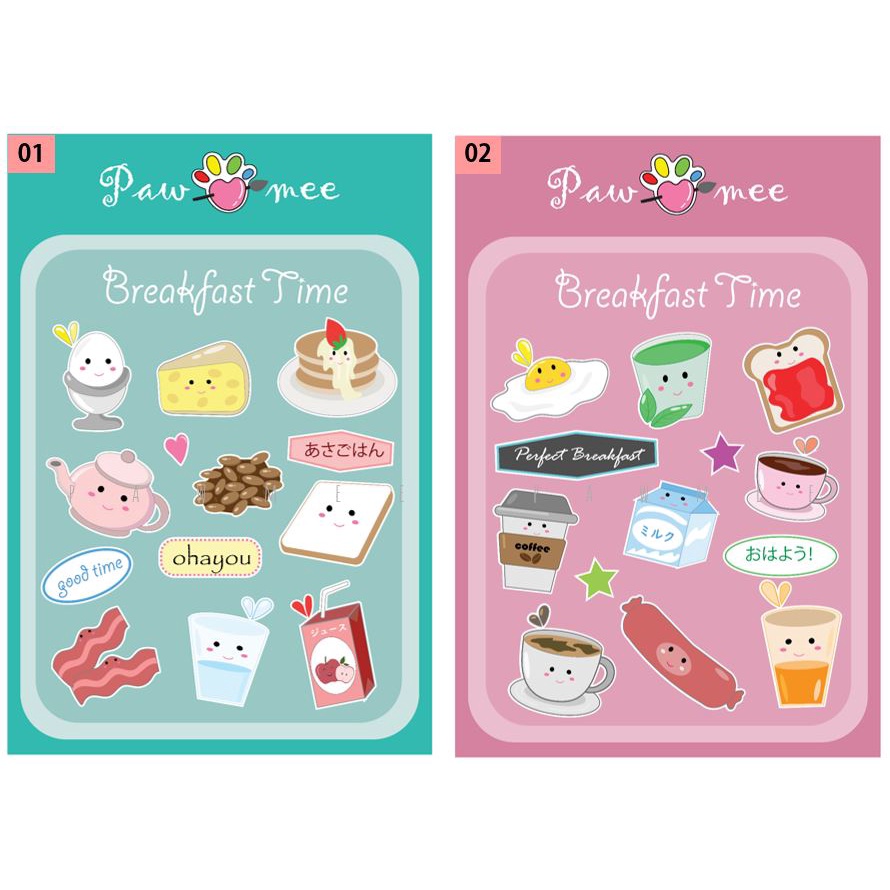 

Sticker Aesthetic - Jurnal Deco- Pawmee - cute sticker - stiker tema brekafast