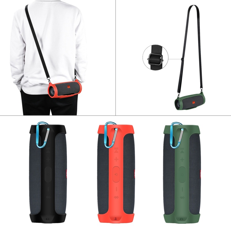 Cre Soft Case Silikon Dengan Carabiner Untuk Earphone JBL Charge Essential