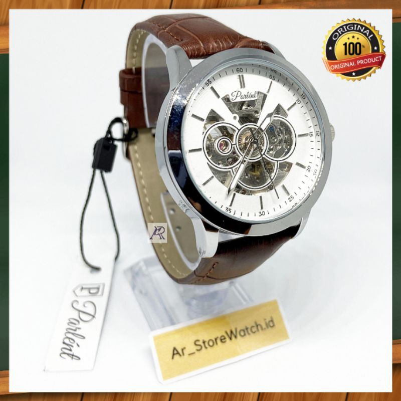 "Real Pict" Jam Tangan Pria Parlent Diego Silver Automatic Original & Garansi Resmi Parlent