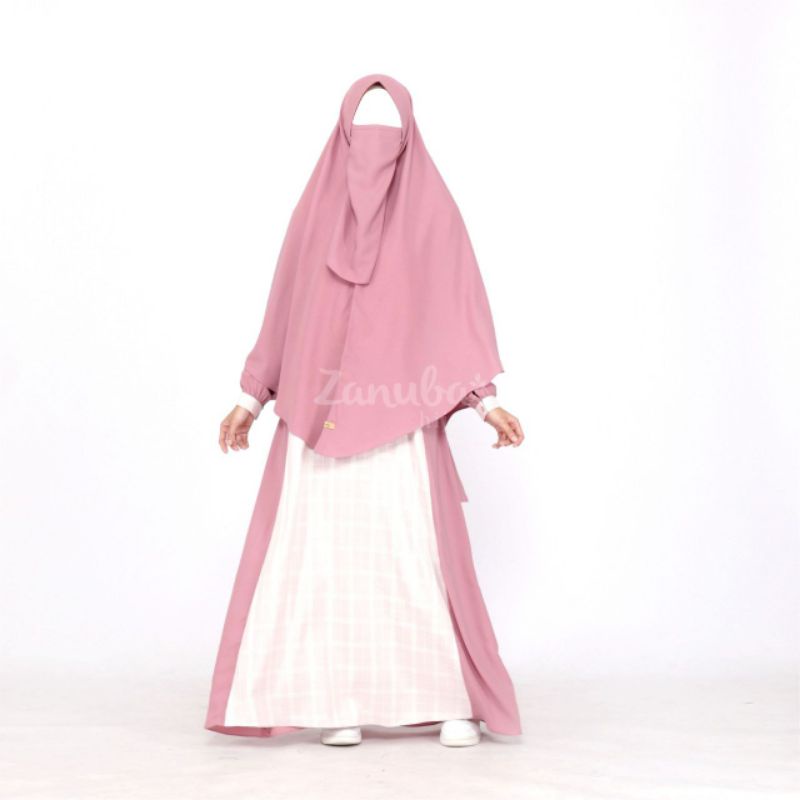 Gamis Set Zanel Square by Zanuba | Dress Katun Madinah Jumbo XXL | Baju Couple