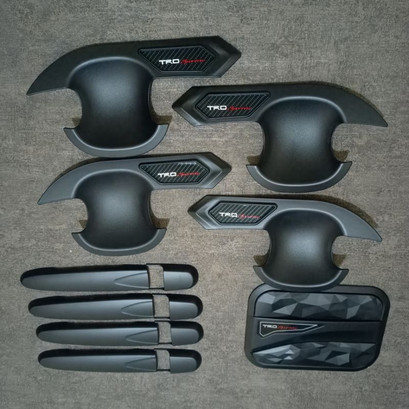 Paket Outer Handle Tank Cover Bensin TRD Calya Sigra Hitam Doff