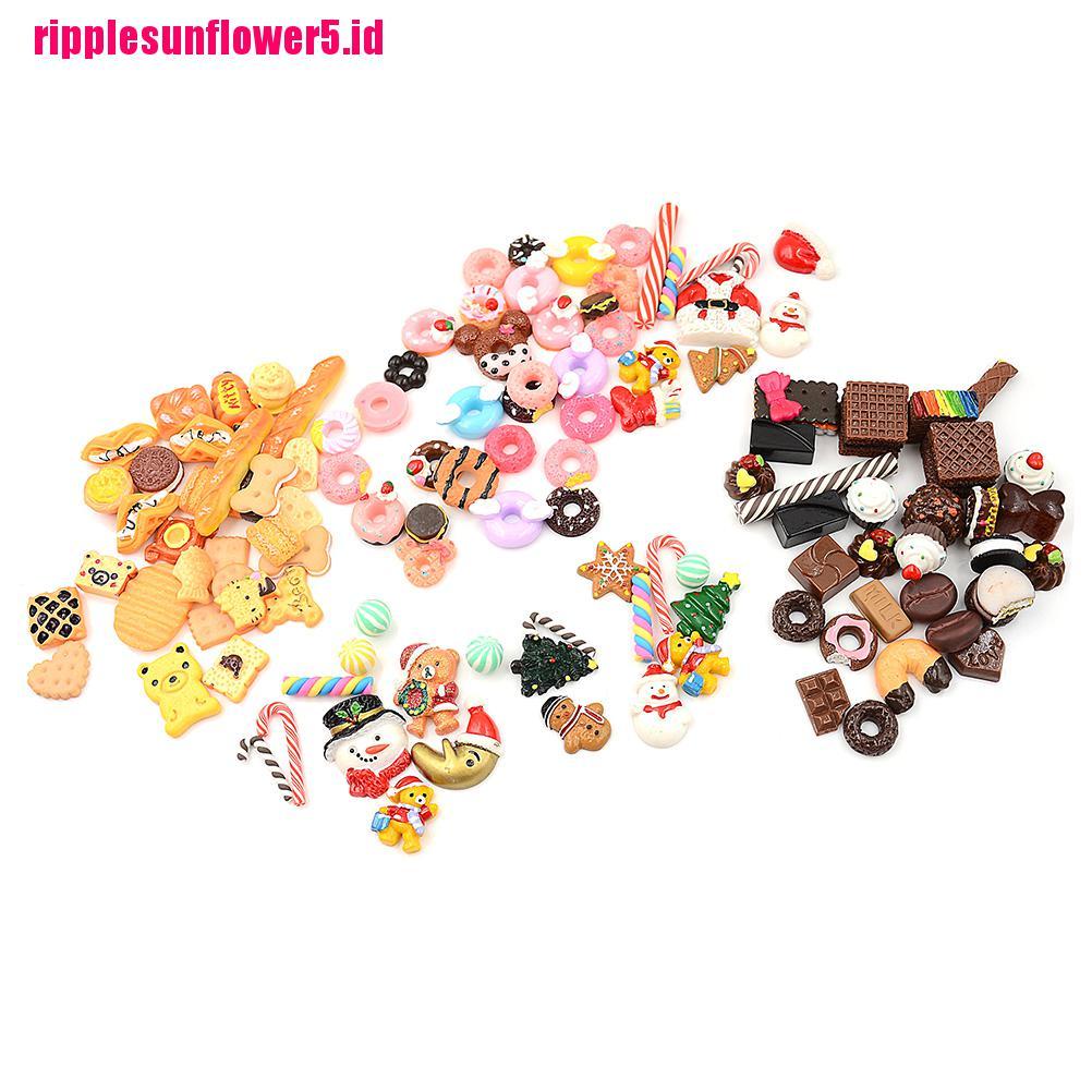 # Kaos T-Shirt Wanita Lengan Pendek Motif Print #30pcs Miniatur Makanan Penutup Untuk Rumah Boneka 1: 12