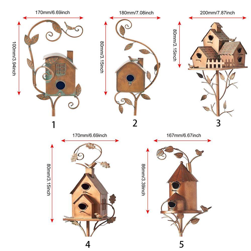 Solighter Garden Stake Birdhouse Garden Decor Dekorasi Rumah Dengan Batang Birdhouse Feeder Pasak Taman Indah