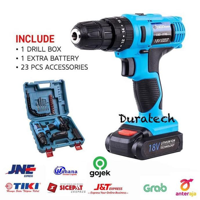 Bor Baterai Cordless lmpact Drill 18V / Bor Tangan torque baterai Benz
