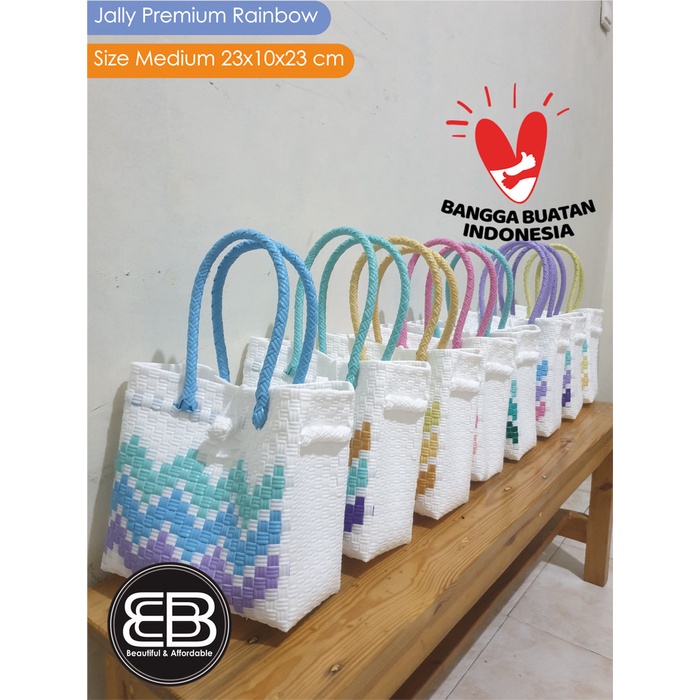 Jally Rainbow Premium | Tas Anyaman Plastik | Size S