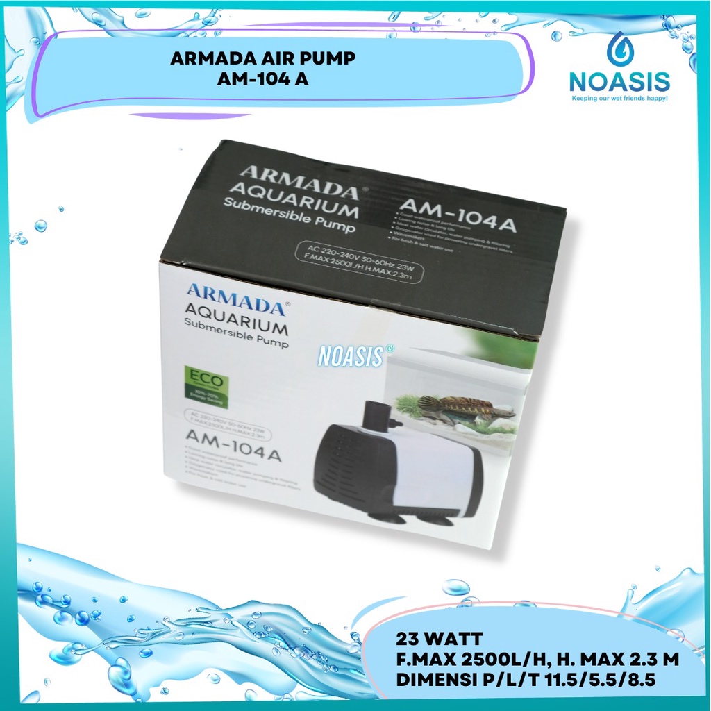 POMPA AQUARIUM CELUP WATER PUMP ARMADA AM 104 A AM-104A LOW WATT NOASIS