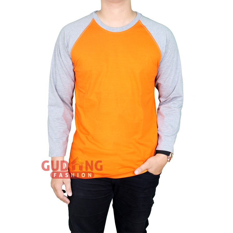 Kaos Pria Raglan Panjang Polos PLS 165