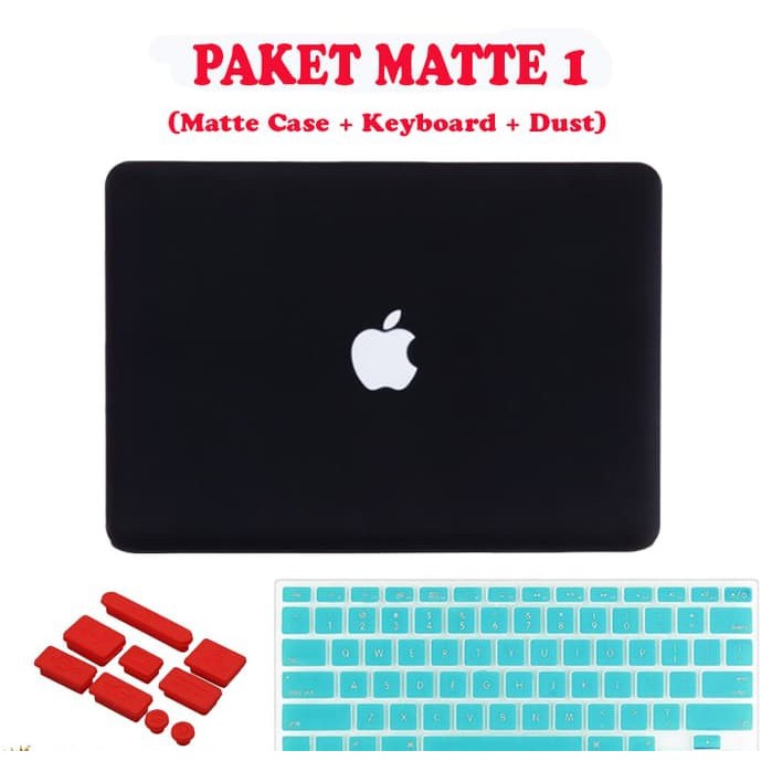 Paket Hemat / Bundling, Case Macbook MATTE + Keyboard + Dust Plug