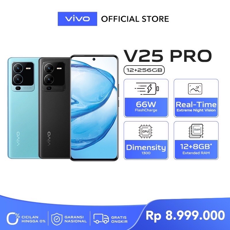 Vivo V25 Pro [5G] Ram 12+8/256 & V25 [5G] Ram 8+8/256 Original 100% Garansi Resmi (New)