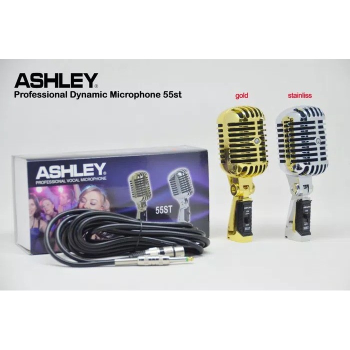 Microphone ASHLEY 55 ST Mik Kabel Clasic Original