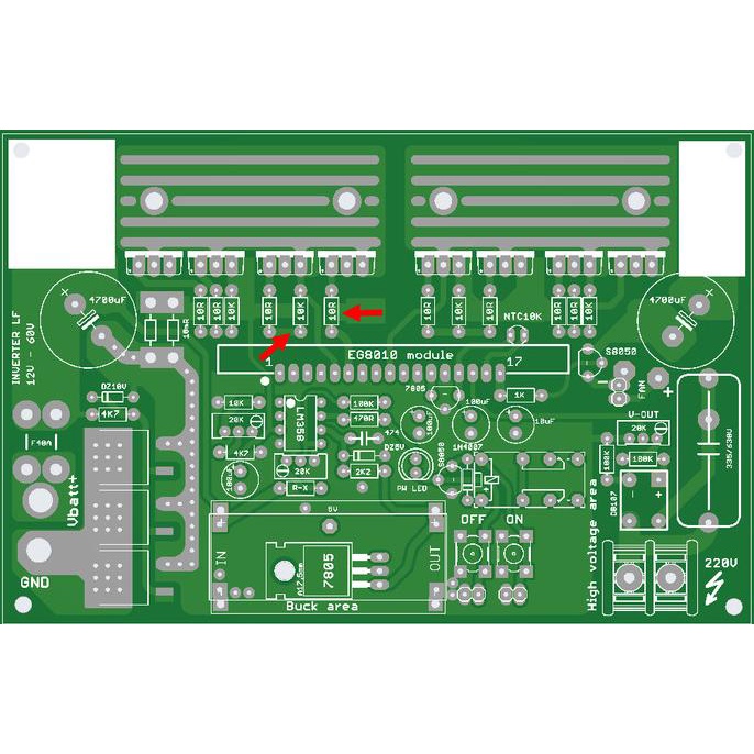 Pcb Inverter Psw Pure Sine Wave 1000W 1Kva Egs002 Lf Bonus Shunt 5Mr Sale