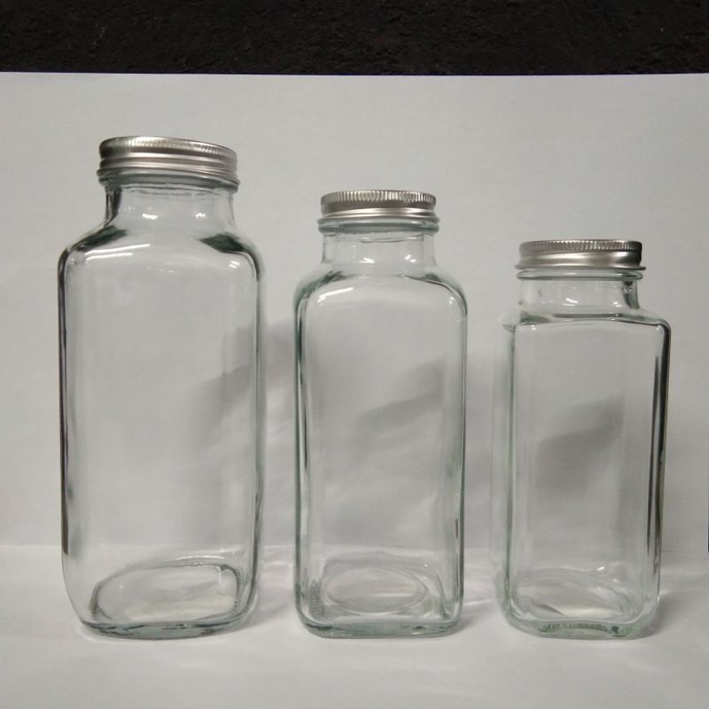 Botol Kaca Segi NCP 250ml/350ml/500ml