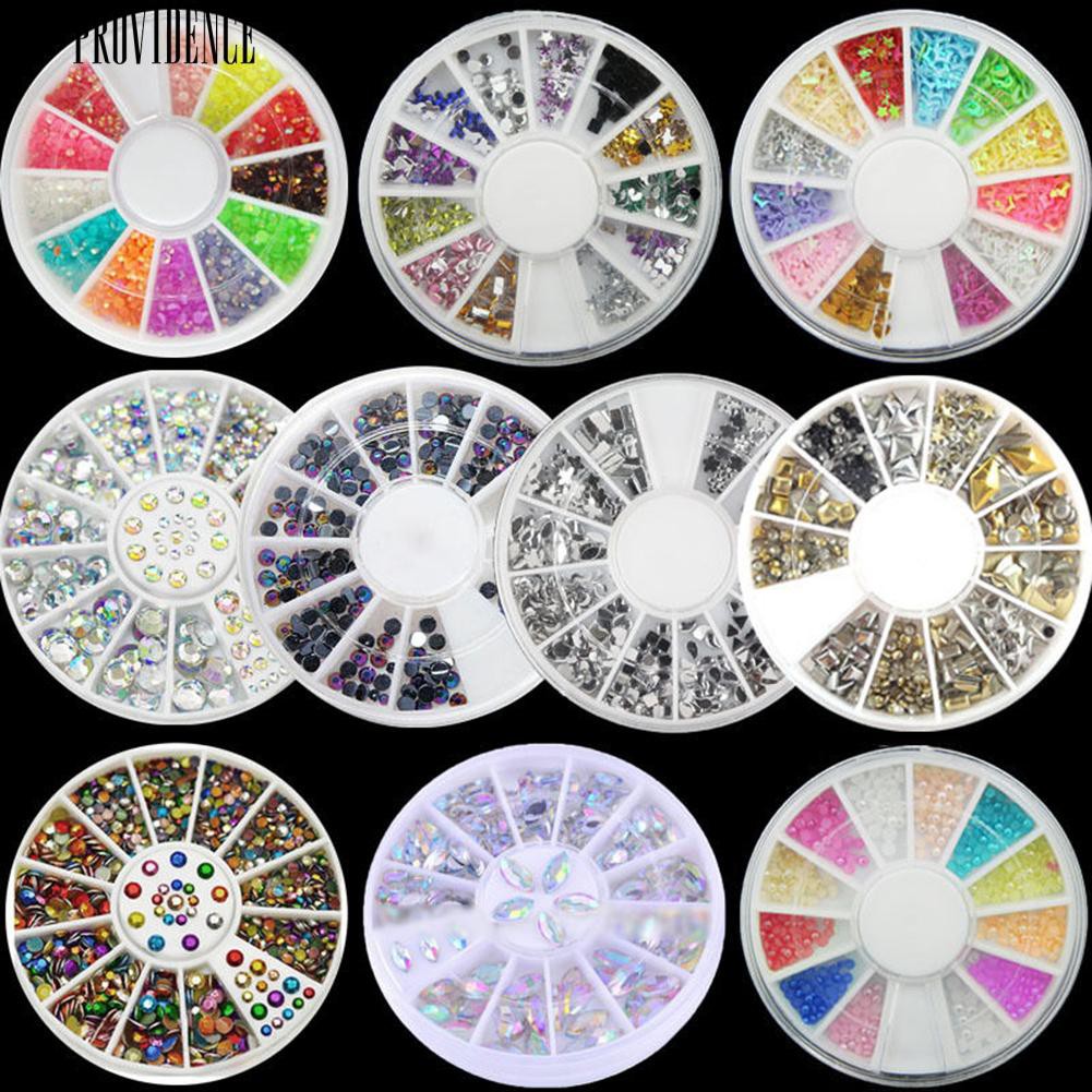 [Bayar Di Tempat] Colorful Shiny Nail Art Dekorasi Wheel Colorful Star DIY Manicure Aksesori