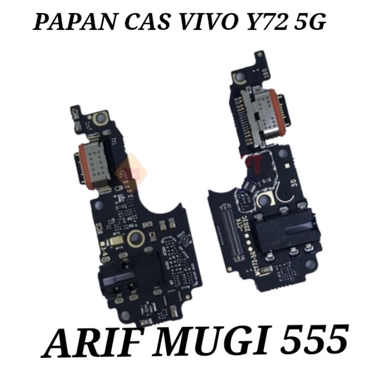 BOARD PAPAN KONEKTOR CONECTOR CHARGER VIVO Y72 5G PLUG IN MIC ORIGINAL