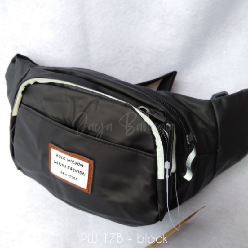 Waistbag Polo Wisdom Bahan Micro Waterproof Tas Pinggang Pria Import