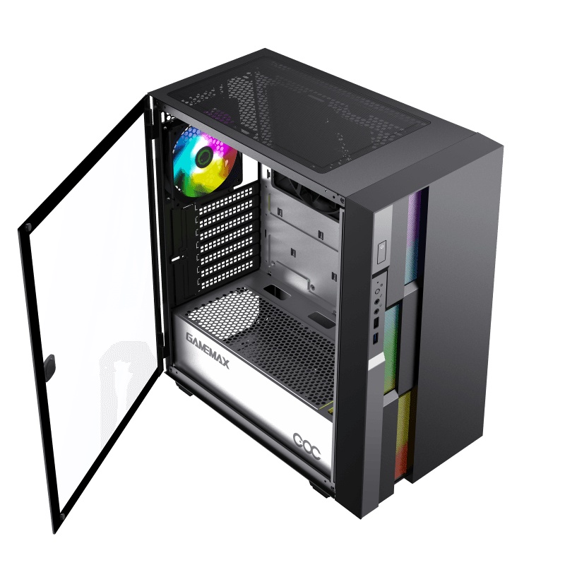 CASE PC GAMEMAX BRUFEN C3 BLACK TEMPERED GLASS ARGB COC ATX