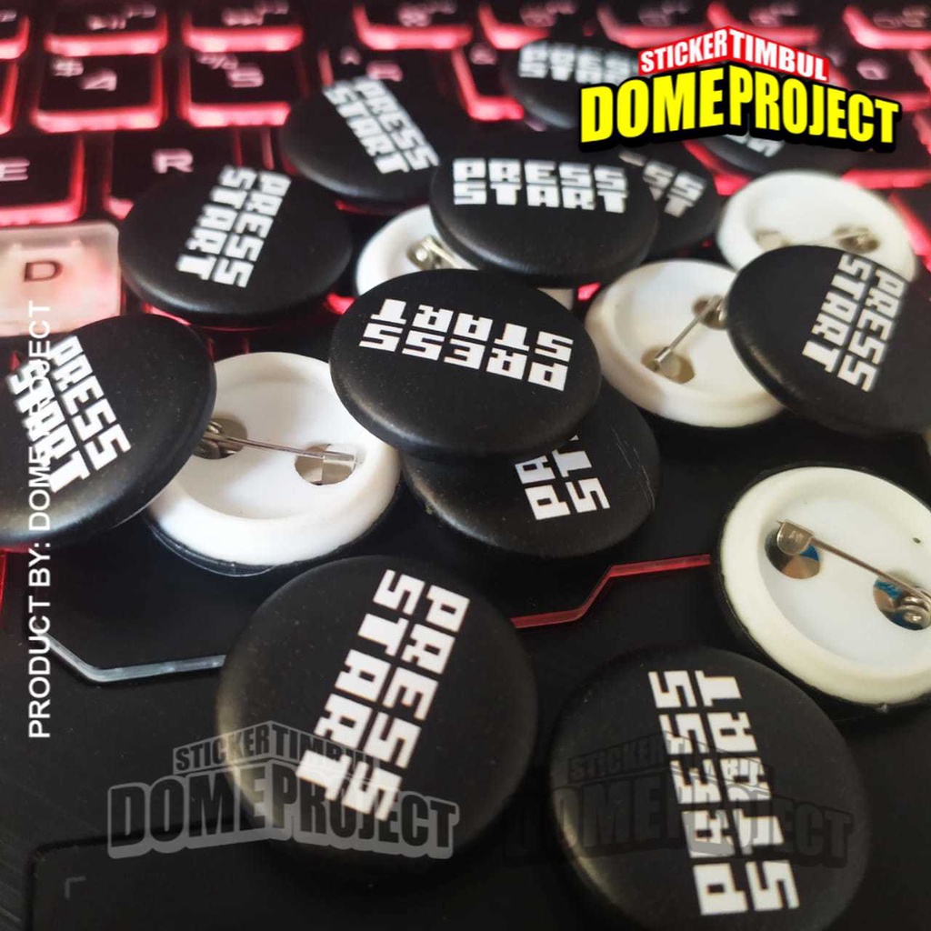 [PROMO BUY 3 GET 1] PRESS START PIN PENITI 25MM BUTTON PIN AKSESORIES ROMPI AKSESORIES TAS