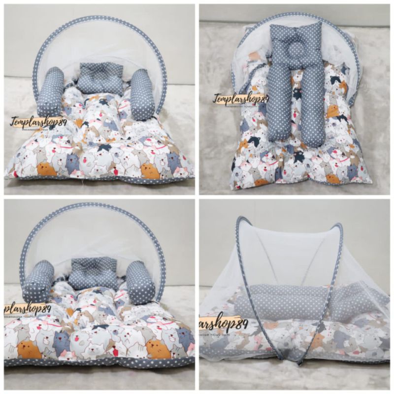 Paket Kasur Bayi Lipat Kelambu Set Baru Lahir Murah | Produk Perlengkapn Tempat Tidur Baby Kedok