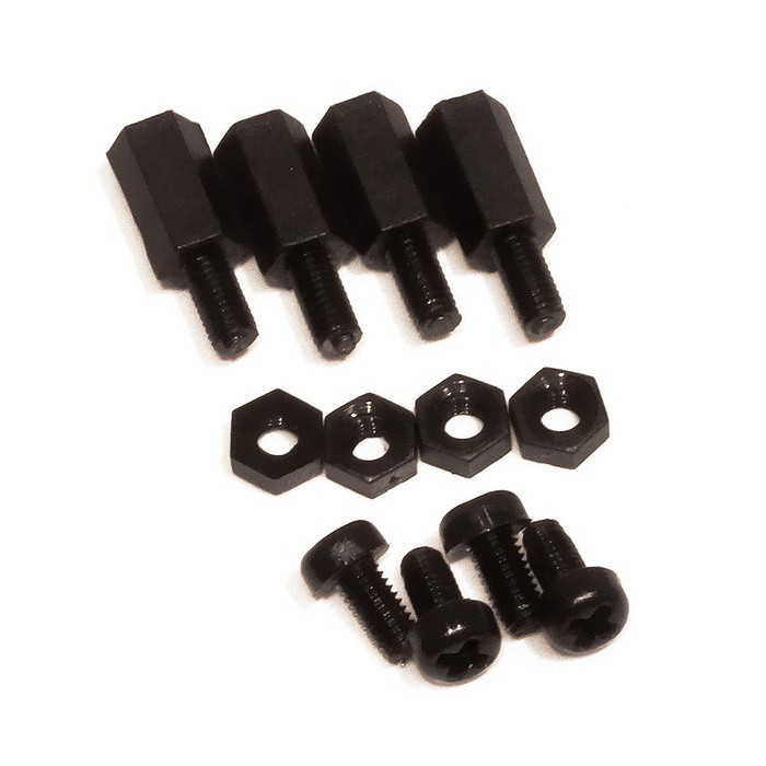 Black Nylon Spacer M3 12mm Standoff Hexagonal