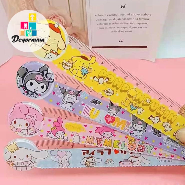 

Penggaris Sanrio Lurus 15cm Motif Sanrio Kuromi Melody Hello Kitty / Perlengkapan Sekolah & Kantor / Penggaris, Busur Derajat, & Stensil
