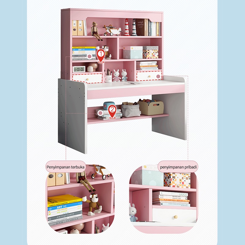 Meja Belajar/ MEJA BELAJAR / Meja Komputer Meja Desktop Rumah Meja Tulis Sederhana/Meja kerja/Meja Belajar Anak Rak Buku Serbaguna