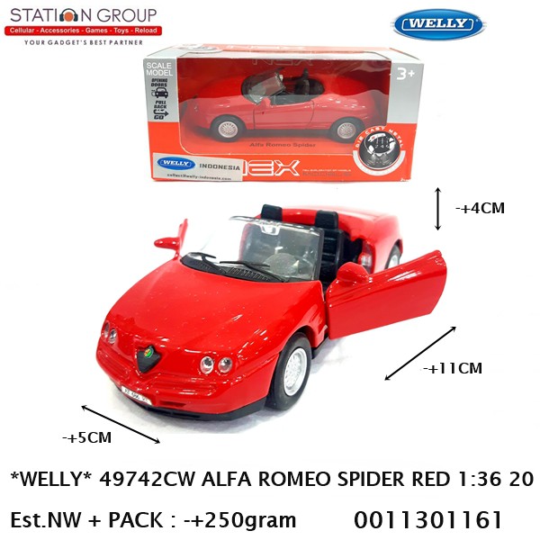 WELLY 49742CW ALFA ROMEO SPIDER RED 1-36 20 DIECAST