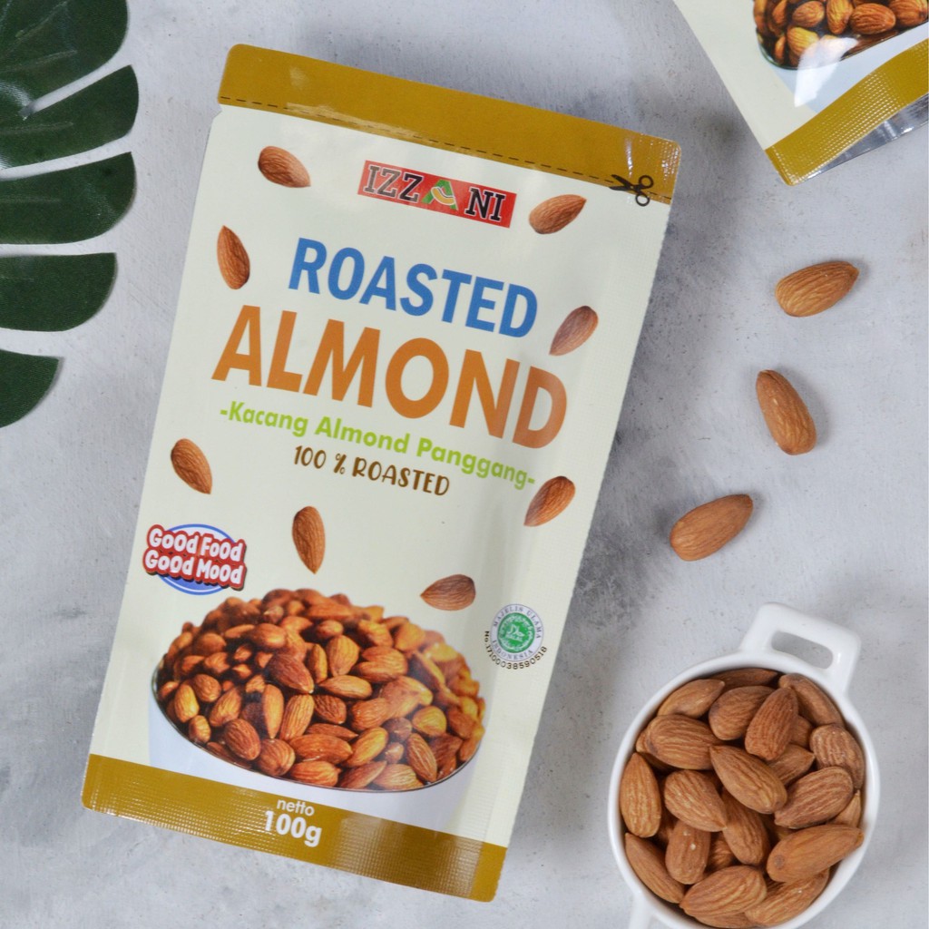 

Izzani - Kacang Almond Panggang Rasa Original 100gr - Camilan Jajanan Enak Almond Nuts Sehat Murah