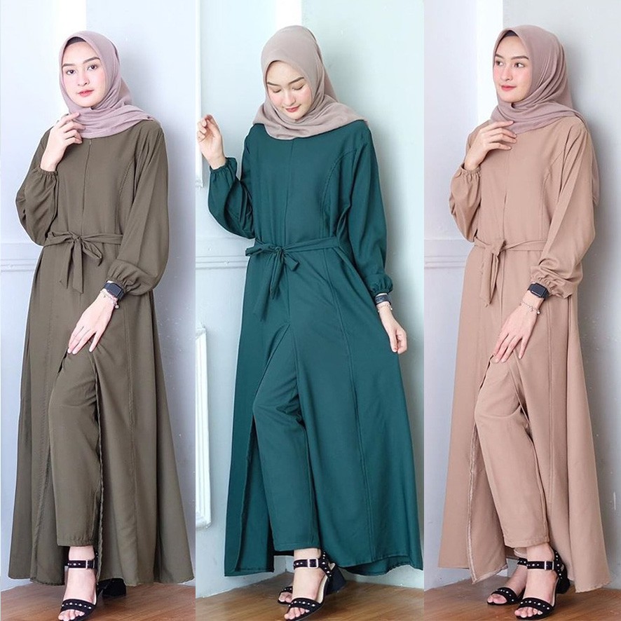 TANIA SET (DRESS + CELANA) - SETELAN MUSLIM - FASHION WANITA