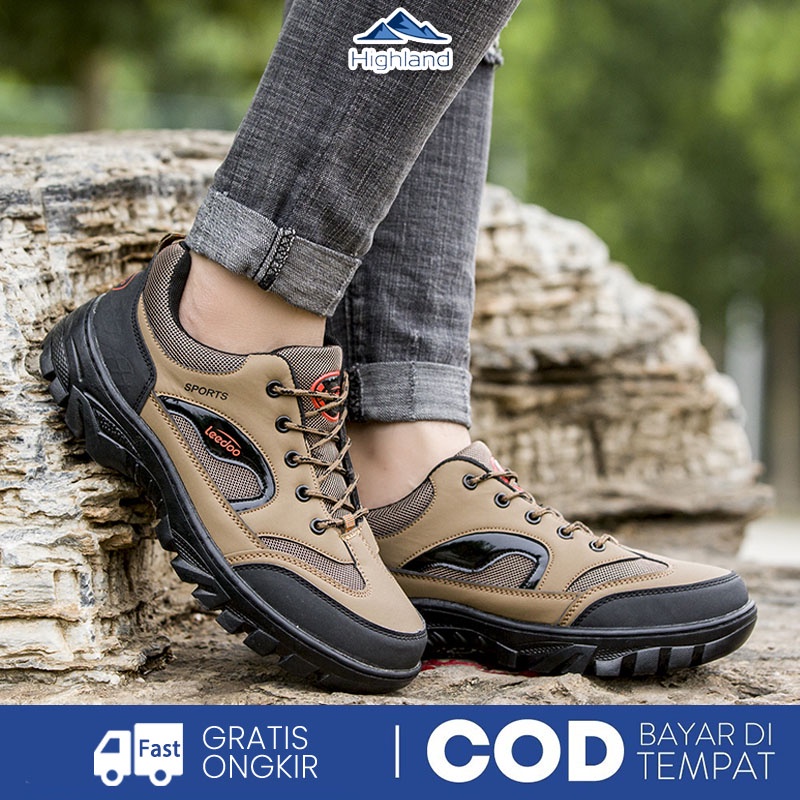 COD Highland Sepatu Gunung Pria SEPATU SAFETY Touring Outdoor Sepatu Hiking Pria MH204