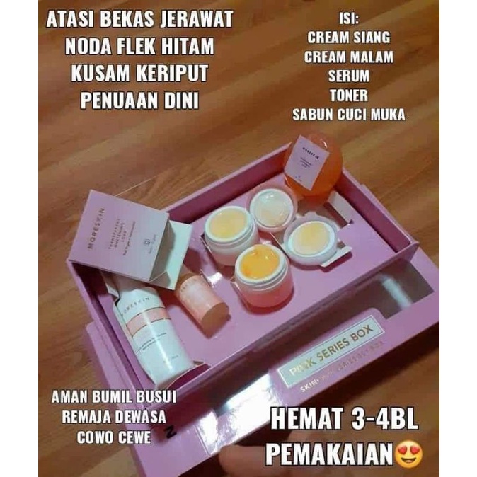 Moreskin pink NASA. Paket glowing. usir flek hitam