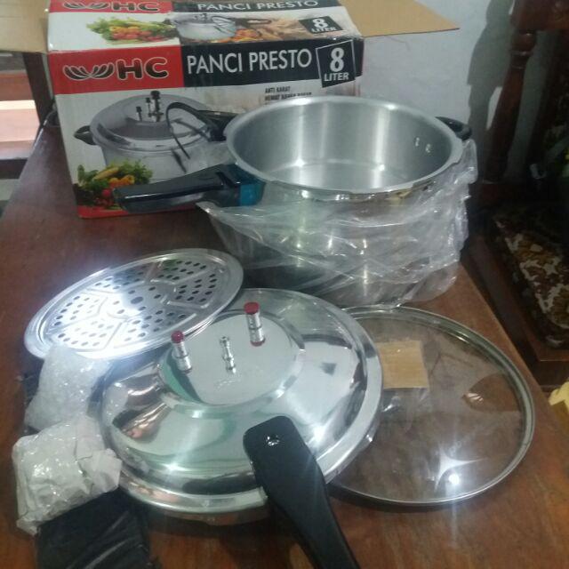 Panci Presto 3 In 1 Kapasitas 8 Liter Presto Preasure Panci Rebus Kukus Pelunak Daging Dan Tulang