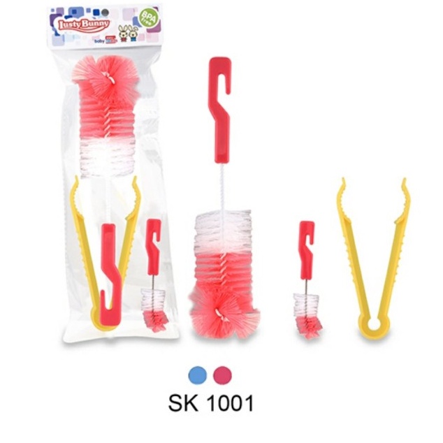 [SK1001] Lusty Bunny Sikat + Penjepit Botol Dot Bayi SK1001