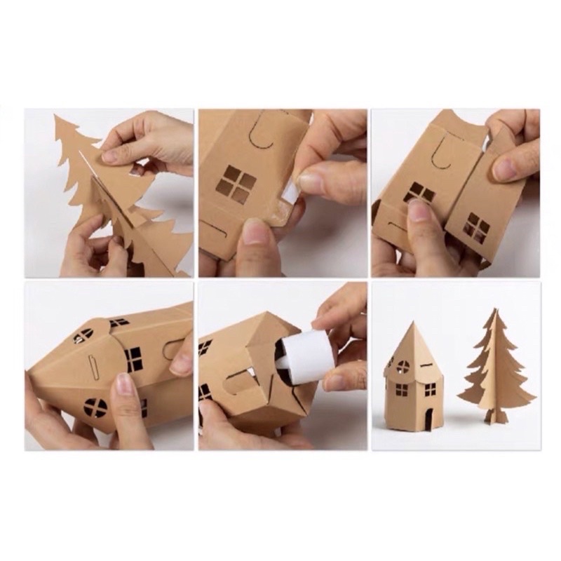 diy christmas theme papercraft set prakarya anak tema natal