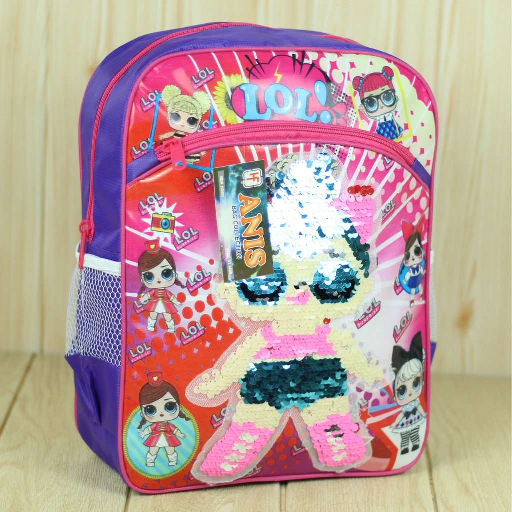 BEST SELLER  Tas Sequin Usap Ransel Anak Perempuan Cewek LOL Ungu Lucu Tas Sekolah Anak TK PAUD SD