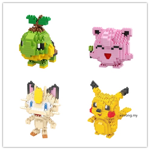 Mainan Lego Balok Bangunan Nano Diamond Pokemon Pikachu Butterfly Pichu Raichu Gyarados Krabby Psyduck
