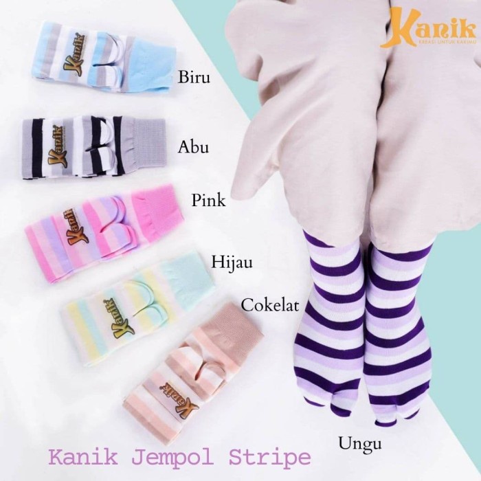 Kaos Kaki Jempol Kanik Motif Stripe