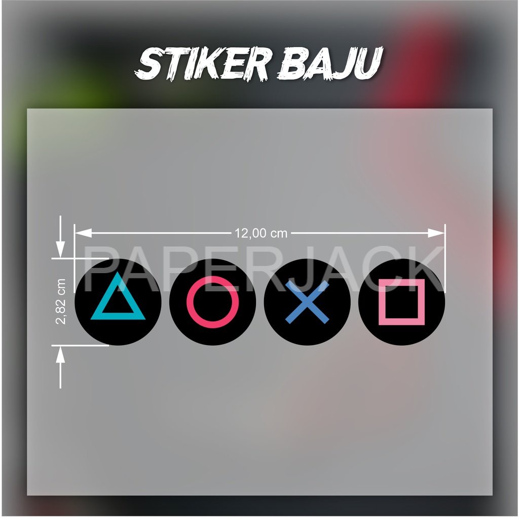 READY STOCK STIKER BAJU DTF IRON PATCH PLAYSTATION BUTTON SABLON SATUAN STICKER DIY AKSESORIS FASHIO