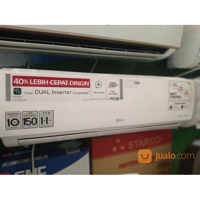 LG AC Dual Cool Eco Inverter 1/2PK + Instalasi + Aksesoris