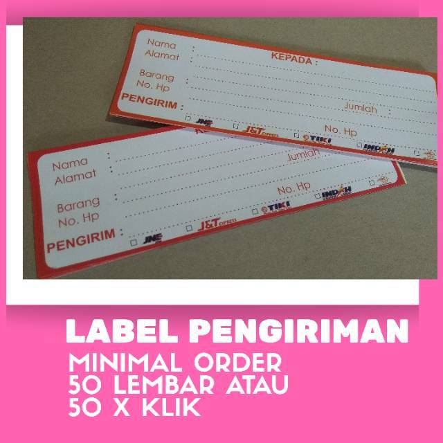 

LABEL PENGIRIMAN OLSHOP non perekat