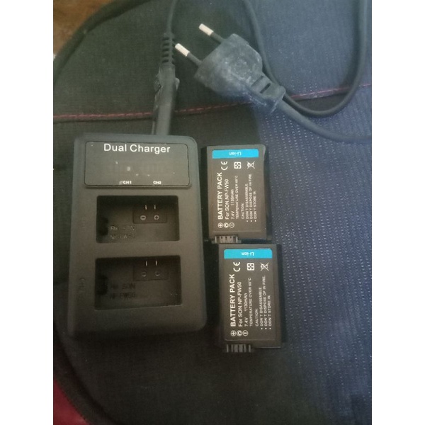Baterai Sony A6000/Second/ NP-FW50/Charger Slot 2
