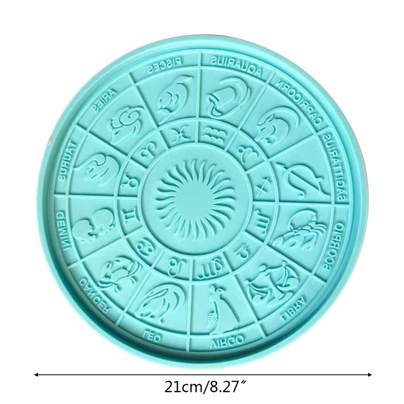 Cetakan Resin Epoksi Bentuk Bulat Motif Rasi Bintang Bahan Silikon Untuk Dekorasi Meja