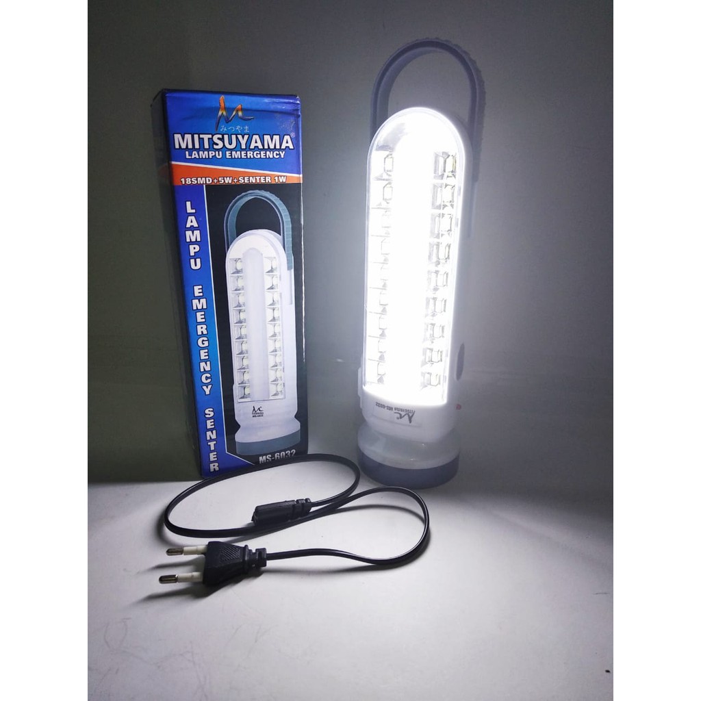 Lampu Senter Emergency 18 LED + 5Watt + Senter 1Watt Mitsuyama MS-6032