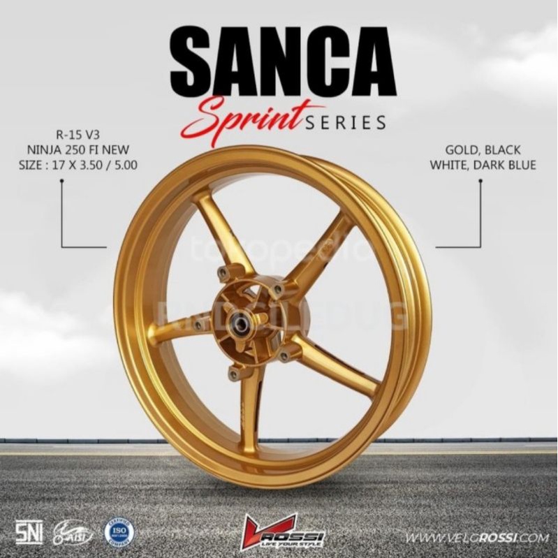 Velg racing R15 v3 model p5 sanca gold