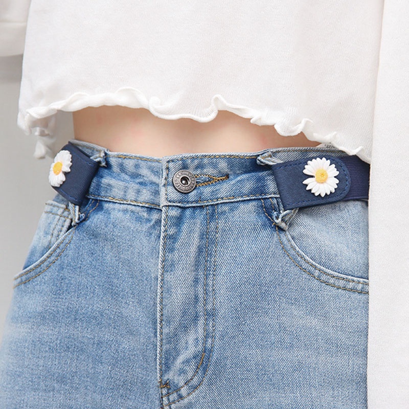 2022 INS✨ Ikat Pinggang Wanita Murah Belt Elastis Gesper Karet Klip Belt Bunga Daisy Gaya Korea Fashion Import ready stock